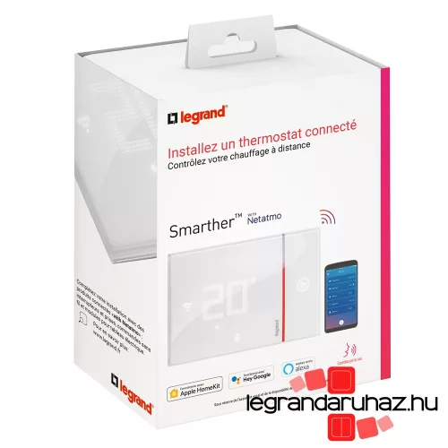 Legrand Smarther Netatmo Wi-Fi okostermosztát falon kívüli, fehér, Legrand 049040