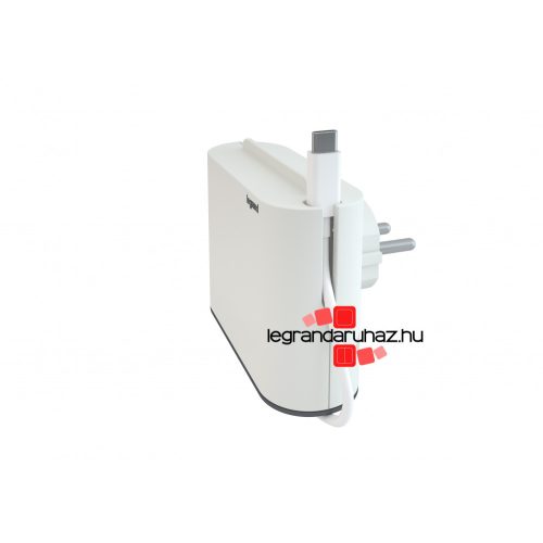 Legrand Kettős 2P+F elosztódugó 6A, USB-A és USB-C, fehér, Legrand 049401