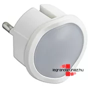   Legrand Csatlakozódugó éjszakai fénnyel, LED-es, kapcsolható és fényerőszabályozható, fehér , Legrand 050676