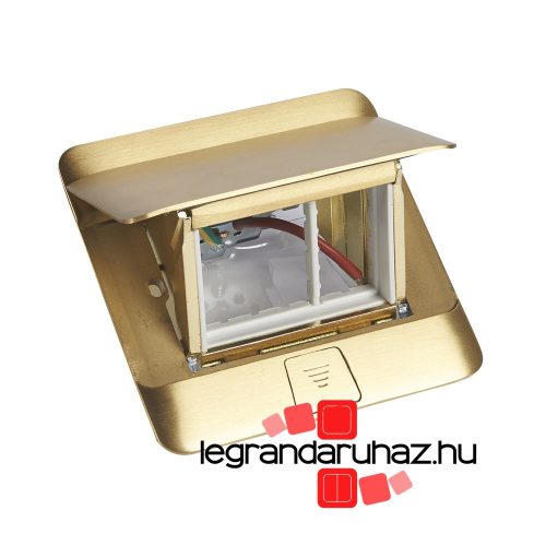 Legrand Pop-up felnyíló süllyesztett padlódoboz 3 modul, sárgaréz, üres, Legrand 054015