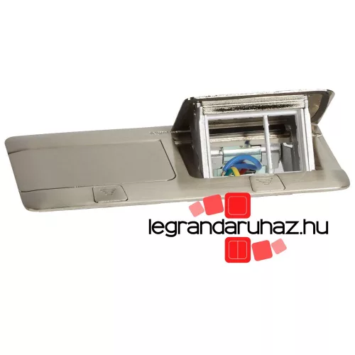 Pop-up felnyíló süllyesztett doboz 6 (2×3) modul, rozsdamentes acél, üres, Legrand 054022
