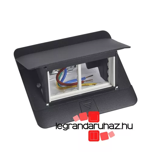 Legrand Pop-up felnyíló süllyesztett padlódoboz 4 modul, fekete, üres, Legrand 054026
