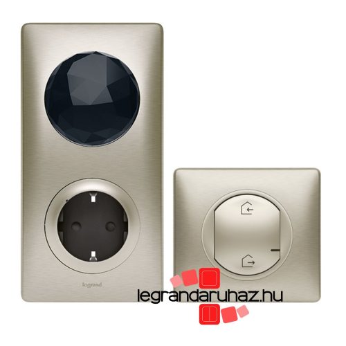 Legrand Céliane Netatmo intelligens kezdő csomag - központi egység intelligens csatlakozóaljzattal + főkapcsoló titánium, Legrand 064827