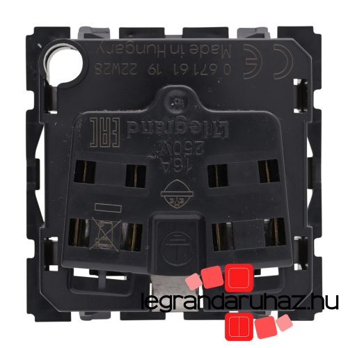 Legrand Céliane 2P+F földelt csatlakozóaljzat biztonsági zsaluval, csavaros, Legrand 067161