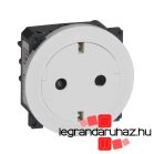   Legrand Céliane 2P+F csatlakozóaljzat, falsíkba illeszkedő fehér betéttárcsával, biztonsági zsaluval, rugós bekötéssel, Legrand 067166