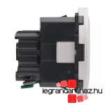 Legrand Céliane 2P+F csatlakozóaljzat, falsíkba illeszkedő fehér betéttárcsával, biztonsági zsaluval, rugós bekötéssel, Legrand 067166