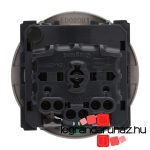 Legrand Céliane 2P+F csatlakozóaljzat, falsíkba illeszkedő titán betéttárcsával, biztonsági zsaluval, rugós bekötéssel, Legrand 067167