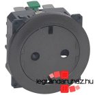  Legrand Céliane 2P+F csatlakozóaljzat, falsíkba illeszkedő grafit betéttárcsával, biztonsági zsaluval, rugós bekötéssel, Legrand 067168