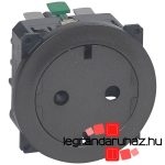 Legrand Céliane 2P+F csatlakozóaljzat, falsíkba illeszkedő grafit betéttárcsával, biztonsági zsaluval, rugós bekötéssel, Legrand 067168