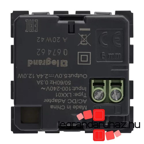 Legrand Céliane 2XUSB töltőaljzat, 1500 mA, Legrand 067462