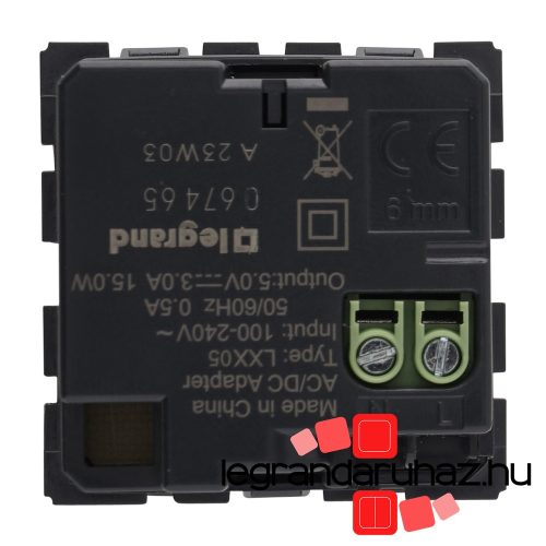 Legrand Céliane kombinált USB A és C töltőaljzat, 2400 mA, Legrand 067465