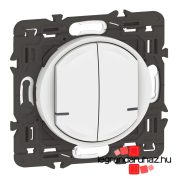   Legrand Céliane with Netatmo okos kettős kapcsoló (2x végrehajtó), nulla (N) vezető bekötéssel, keret nélkül, fehér , Legrand 067722A