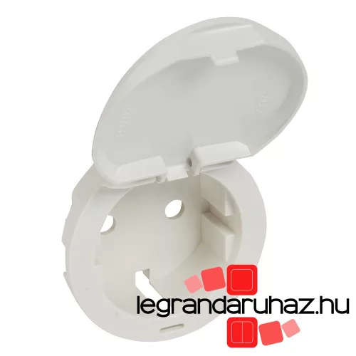 Legrand Céliane 2P+F csatlakozóaljzat burkolat, csapófedeles, fehér, Legrand 068140