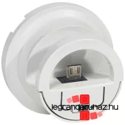   Legrand Céliane micro USB dokkolós töltőaljzat burkolat, fehér 068210