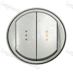 Legrand Céliane kettős billentyű, fényjelzős, titán, Legrand 068304