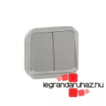Legrand Plexo 55 kettős váltókapcsoló jelzőfénnyel 10A, szürke, Legrand 069526L