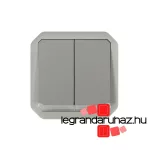 Legrand Plexo 55 kettős váltókapcsoló jelzőfénnyel 10A, szürke, Legrand 069526L