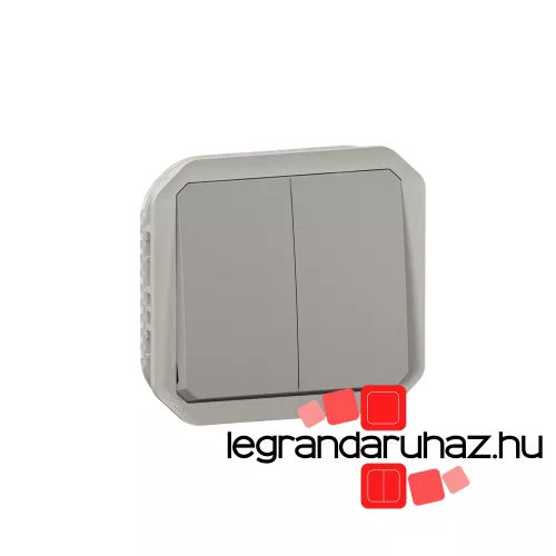 Legrand Plexo 55 redőnynyomó elektronikus vezérlésű motorokhoz (3 állású) 6A, szürke, Legrand 069539L