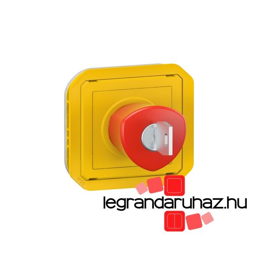 Legrand Plexo 55 kulcsos vészleállító nyitó- és záróérintkezős, sárga/piros, Legrand 069548L
