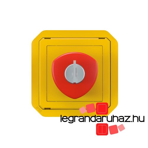 Legrand Plexo 55 kulcsos vészleállító nyitó- és záróérintkezős, sárga/piros, Legrand 069548L