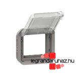 Legrand Plexo 55 Program Mosaic adapter füstszínű csapófedéllel, zárható, szürke, Legrand 069579L