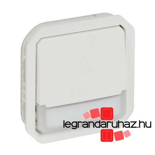 Legrand Plexo 55 váltóérintkezős nyomó jelzőfénnyel, címketartóval 10A, fehér, Legrand 069634L