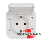 Legrand Plexo 55 2P+F csatlakozóaljzat csapófedéllel, csavaros vezetékbekötéssel, fehér, Legrand 069639L
