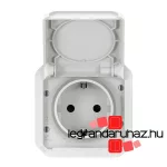 Legrand Plexo 55 2P+F csatlakozóaljzat csapófedéllel, rugós vezetékbekötéssel, fehér, Legrand 069640L