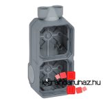 Legrand Plexo 55 falon kívüli függőleges 2-es doboz 2 bemenettel, membrános, szürke, Legrand 069668L