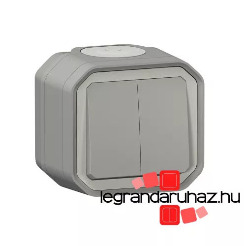 Legrand Plexo 55 falon kívüli csillárkapcsoló 10A, összeszerelt, szürke, Legrand 069714L