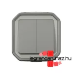 Legrand Plexo 55 falon kívüli csillárkapcsoló 10A, összeszerelt, szürke, Legrand 069714L