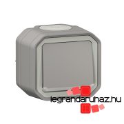   Legrand Plexo 55 falon kívüli egypólusú nyomó jelzőfénnyel 10A, összeszerelt, szürke, Legrand 069722L