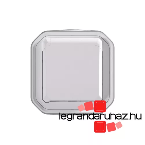 Legrand Plexo 55 falon kívüli 2P+F csatlakozóaljzat csapófedéllel, összeszerelt, rugós vezetékbekötéssel, fehér, Legrand 069770L