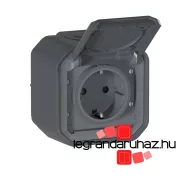   Legrand Plexo 55 falon kívüli 2P+F csatlakozóaljzat elektromos kerékpárok töltéséhez 16A, összeszerelt, antracit, Legrand 069784L