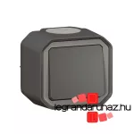 Legrand Plexo 55 falon kívüli egypólusú nyomó 10A, összeszerelt, antracit, Legrand 069790L