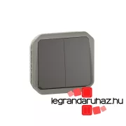   Legrand Plexo 55 kettős váltókapcsoló 10A, antracit, Legrand 069805L