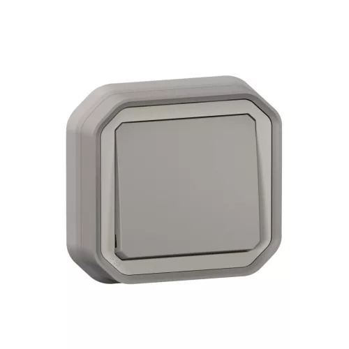 Legrand Plexo 55 süllyesztett váltókapcsoló rögzítőkörömmel 10A, összeszerelt, szürke, Legrand 069812L