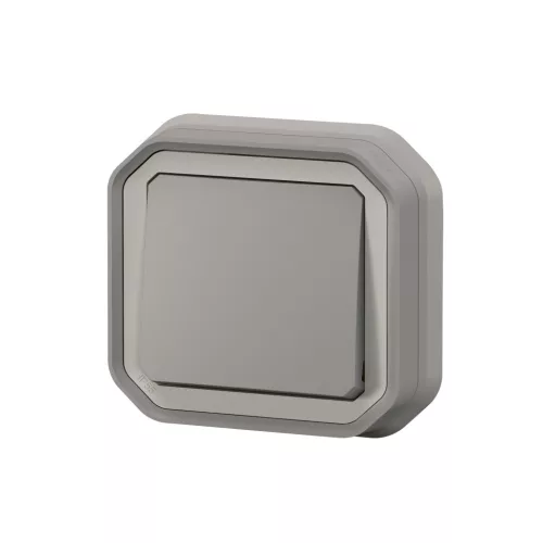 Legrand Plexo 55 süllyesztett váltókapcsoló rögzítőkörömmel 10A, összeszerelt, szürke, Legrand 069812L
