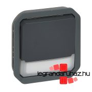   Legrand Plexo 55 váltóérintkezős nyomó jelzőfénnyel, címketartóval 10A, antracit, Legrand 069814L