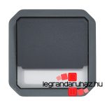 Legrand Plexo 55 váltóérintkezős nyomó jelzőfénnyel, címketartóval 10A, antracit, Legrand 069814L