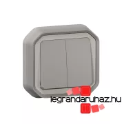   Legrand Plexo 55 süllyesztett kettős váltókapcsoló 10A, összeszerelt, szürke, Legrand 069815L