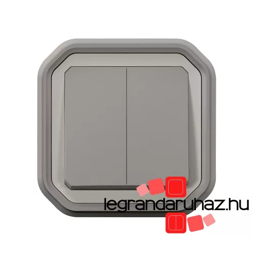 Legrand Plexo 55 süllyesztett kettős váltókapcsoló 10A, összeszerelt, szürke, Legrand 069815L