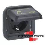Legrand Plexo 55 2P+F csatlakozóaljzat elektromos autók töltéséhez 16A, antracit, Legrand 069818L