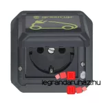 Legrand Plexo 55 2P+F csatlakozóaljzat elektromos autók töltéséhez 16A, antracit, Legrand 069818L