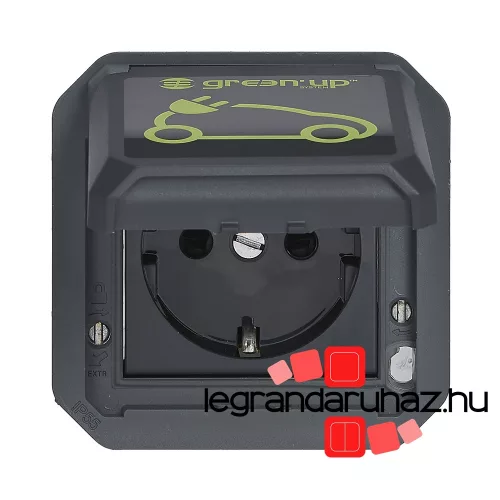 Legrand Plexo 55 2P+F csatlakozóaljzat elektromos autók töltéséhez 16A, antracit, Legrand 069818L