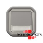 Legrand Plexo 55 süllyesztett váltóérintkezős nyomó jelzőfénnyel, címketartóval 10A, összeszerelt, szürke, Legrand 069824L
