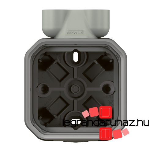 Legrand Plexo 55 falon kívüli 1-es doboz 2 bemenettel, ISO20 tömszelencével, szürke, Legrand 069846L