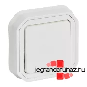   Legrand Plexo 55 süllyesztett váltókapcsoló rögzítőkörömmel 10A, összeszerelt, fehér, Legrand 069852L
