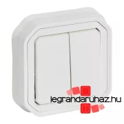   Legrand Plexo 55 süllyesztett kettős váltókapcsoló 10A, összeszerelt, fehér, Legrand 069855L