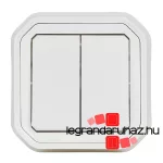 Legrand Plexo 55 süllyesztett kettős váltókapcsoló 10A, összeszerelt, fehér, Legrand 069855L